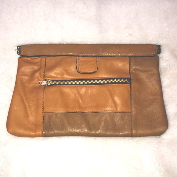 Vintage Leather Patchwork 70’s Boho Hippie Clutch Gypsy Pouchette - Picture 1 of 12